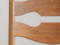 1960s French Brutalist Razorback Dining Chair in Oak