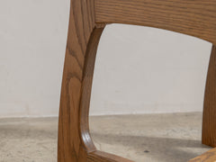 1960s French Brutalist Razorback Dining Chair in Oak