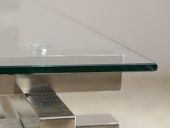 1970s French Chrome & Glass Coffee Table