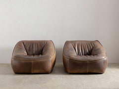 Ringo Armchair in Brown Leather by Gerard van den Berg