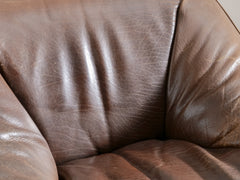 Ringo Armchair in Brown Leather by Gerard van den Berg