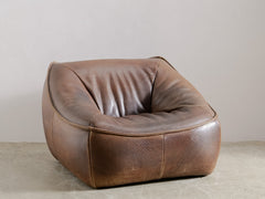 Ringo Armchair in Brown Leather by Gerard van den Berg
