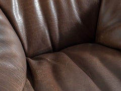 Ringo Armchair in Brown Leather by Gerard van den Berg