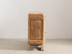 1950s French Brutalist Bedside Table in Solid Oak