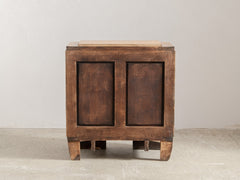 1950s French Brutalist Bedside Table in Solid Oak