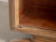 1950s French Brutalist Bedside Table in Solid Oak