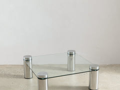 1960s Marco Zanuso for Zanotta Chrome & Glass Coffee Table