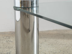 1960s Marco Zanuso for Zanotta Chrome & Glass Coffee Table