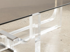 Italian Smoked Glass and Lucite Coffee Table