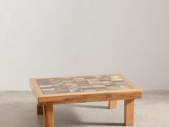 1960s-70s La Borne Tiled Coffee Table in Pine