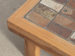 1960s-70s La Borne Tiled Coffee Table in Pine
