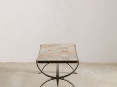 1960s-70s La Borne Tiled Coffee Table in Iron