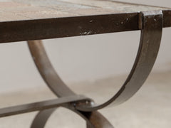 1960s-70s La Borne Tiled Coffee Table in Iron