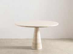Angelo Mangiarotti 'M1 T70' Round Travertine Table for Skipper