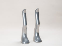 1960s Sculptural Stainless Steel Candlestick