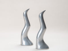 1960s Sculptural Stainless Steel Candlestick
