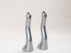 1960s Sculptural Stainless Steel Candlestick