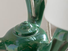 Mid Century French Ceramic 3-Arm Chandelier