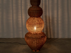 1980s Italian Floor Lamp in Woven Midollino