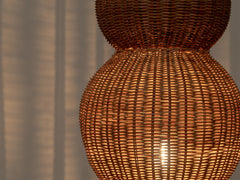 1980s Italian Floor Lamp in Woven Midollino