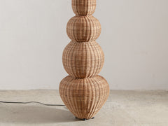 1980s Italian Floor Lamp in Woven Midollino