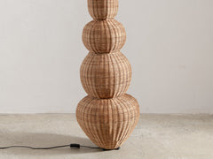 1980s Italian Floor Lamp in Woven Midollino