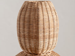 1980s Italian Floor Lamp in Woven Midollino
