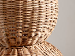 1980s Italian Floor Lamp in Woven Midollino