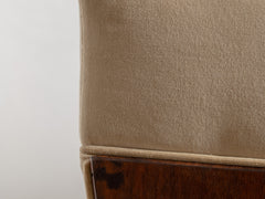 1930s Art Deco Club Chair & Ottoman in Almond Velvet
