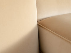 1930s Art Deco Club Chair & Ottoman in Almond Velvet