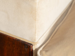 1930s Art Deco Club Chair & Ottoman in Almond Velvet