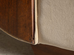 1930s Art Deco Club Chair in Almond Velvet