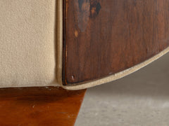 1930s Art Deco Club Chair in Almond Velvet