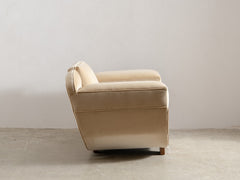 1930s Art Deco Club Chair in Almond Velvet