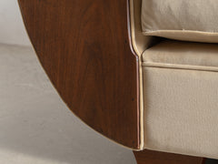 1930s Art Deco Club Chair in Almond Velvet