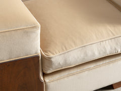 1930s Art Deco Club Chair in Almond Velvet