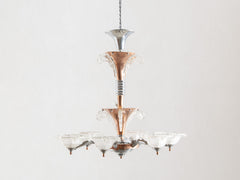 1930s French Six-Arm Chandelier