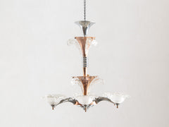 1930s French Six-Arm Chandelier