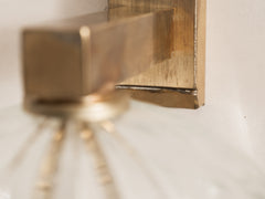 Vintage Glass Wall Sconce with Brass Mount