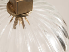 Vintage Glass Wall Sconce with Brass Mount