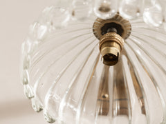 Vintage Glass Wall Sconce with Brass Mount