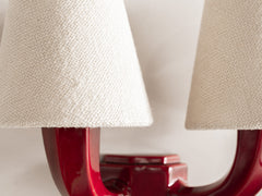 Mid Century French Ceramic Wall Light, Twin Arm - Merlot