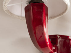 Mid Century French Ceramic Wall Light, Twin Arm - Merlot