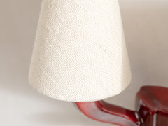 Mid Century French Ceramic Wall Light, Twin Arm - Rhubarb