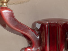 Mid Century French Ceramic Wall Light, Twin Arm - Rhubarb