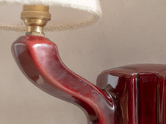 Mid Century French Ceramic Wall Light, Twin Arm - Rhubarb