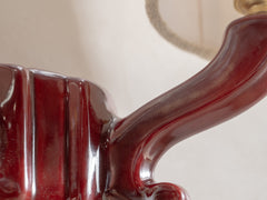 Mid Century French Ceramic Wall Light, Twin Arm - Rhubarb