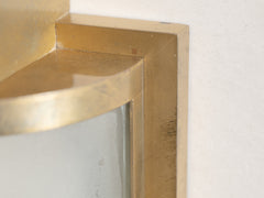1930s French Brass & Frosted Glass Wall Light