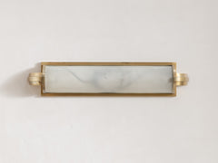 1930s French Brass & Frosted Glass Wall Light