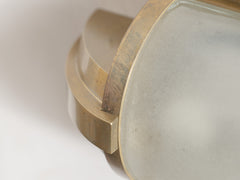 1930s French Brass & Frosted Glass Wall Light
